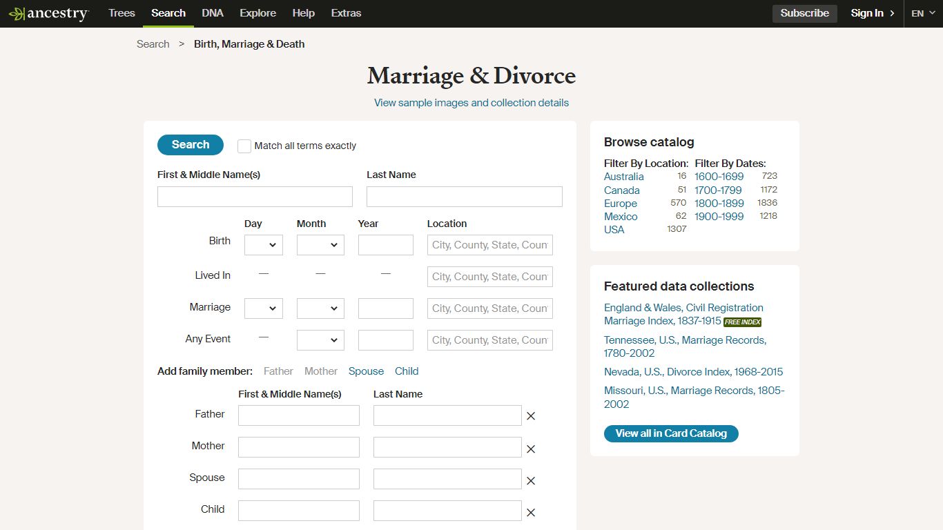 Marriage & Divorce - Ancestry